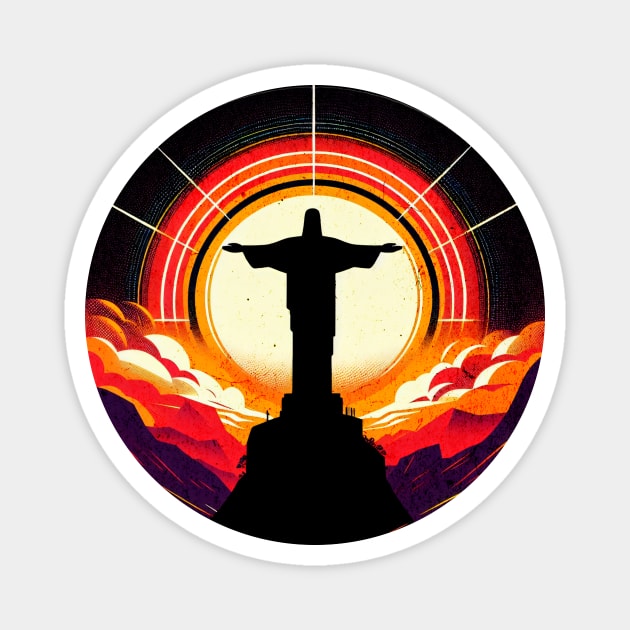 Christ the Redeemer Jesus Rio de Janeiro Design Magnet by Miami Neon Designs